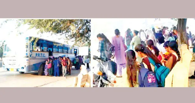 सरकारी बसों का नियमित संचालन न होने से विद्यार्थी व यात्री परेशान