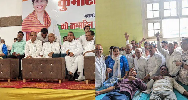 उकलाना में कांग्रेस कार्यकर्ताओं ने रक्तदान कर धूमधाम से मनाया कुमारी सैलजा का जन्मदिन