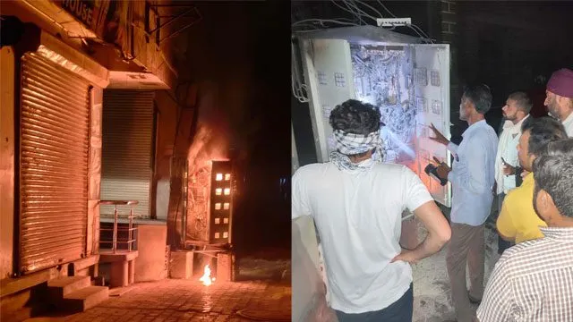 बिजली मीटरों के बक्सों में लगी भयंकर आग