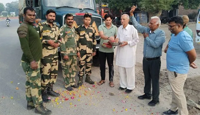 बीएसएफ की 166वीं बटालियन की कंपनी का जोरदार स्वागत