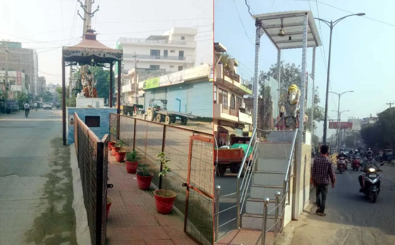 Gurugram: निगम नहीं कुछ कर पाया तो लोगों ने मंदिर बना अवैध खत्ता बंद कराया