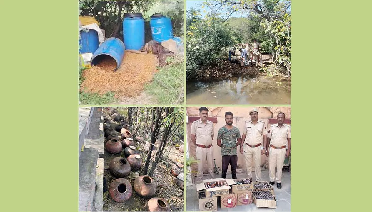 अवैध शराब निर्माण पर चला पुलिस का डंडा!