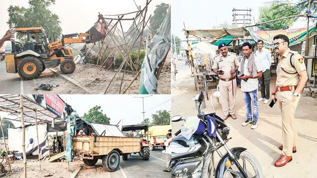 सीएम के आदेशों पर हरकत में आई पुलिस, हटाया अतिक्रमण