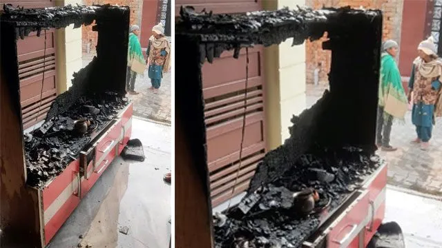 बंद मकान में अचानक लगी आग, पाया काबू