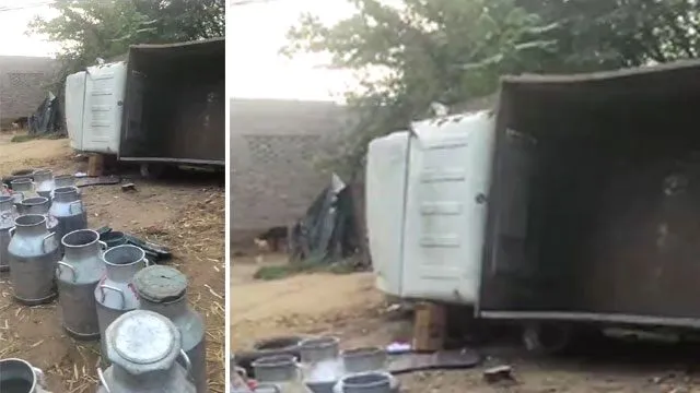 अबोहर में अनियंत्रित होकर पलटी पिकअप, चालक घायल