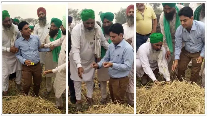 पराली न जलाने का संदेश देने आए सरकारी कर्मचारी से ही किसानों ने लगवाई ‘आग’