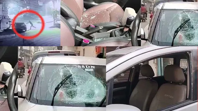 घरों के बाहर खड़ी कई गाड़ियों के शीशे तोड़े, आरोपी सीसीटीवी कैमरे में कैद