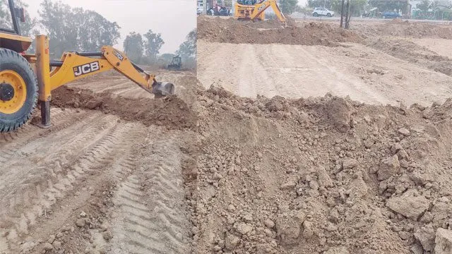 विकसित की जा रही है अवैध कॉलोनी पर चला पीला पंजा
