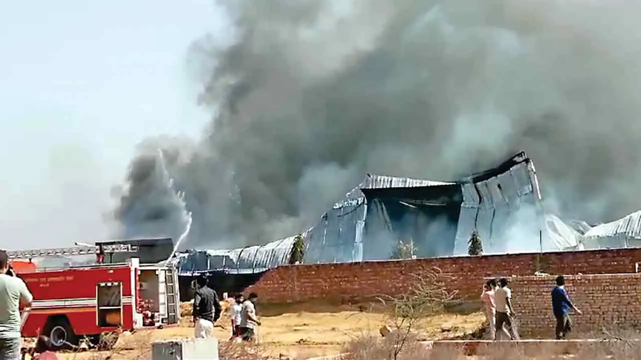 Fire: गद्दा फैक्ट्री में लगी आग, करोड़ों का नुकसान