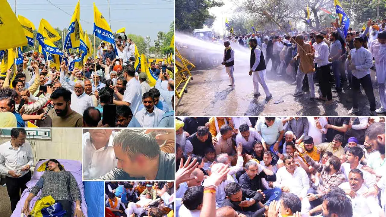 केजरीवाल की गिरफ्तारी पर घमासान, हरियाणा सीएम के घर पर आप कार्यकर्ताओं पर पुलिस का लाठीचार्ज, फुटे सिर