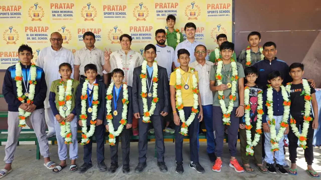 स्टेट वुशु  में प्रताप स्कूल के खिलाड़ियों ने 8 पदक जीते