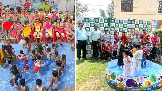 शिखर शिक्षा सदन सीनियर सेकंडरी स्कूल में प्री प्राइमरी विद्यार्थियों के लिए पूल पार्टी का आयोजन