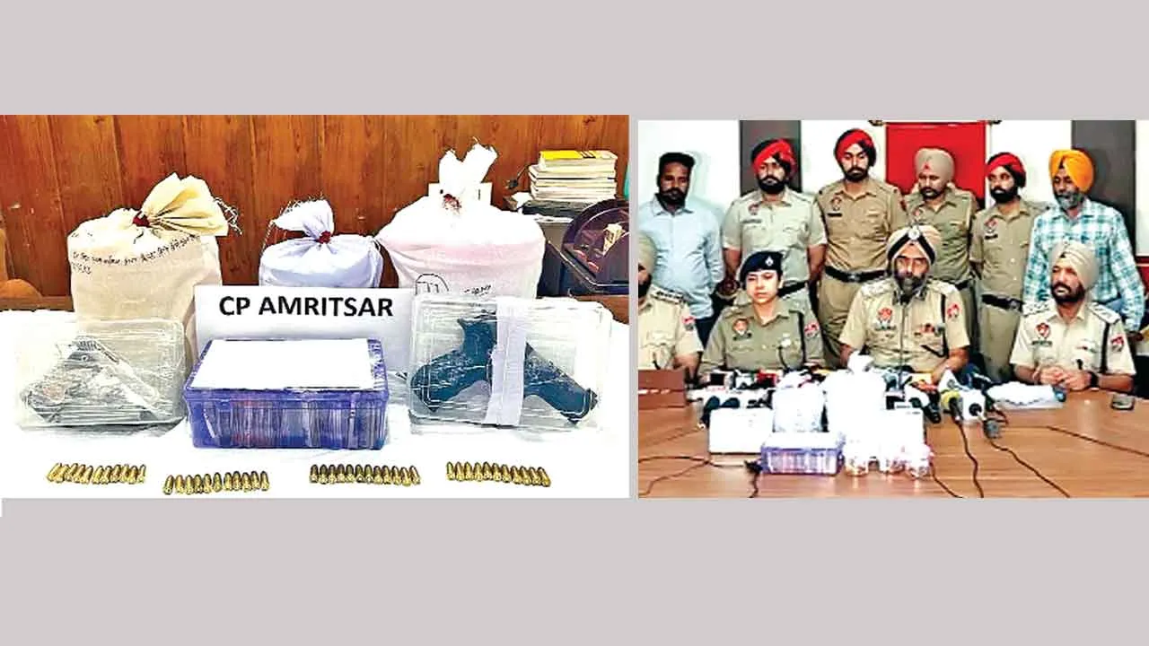4.1 किलो हेरोइन, हथियारों व ड्रग मनी सहित आठ आरोपी गिरफ्तार