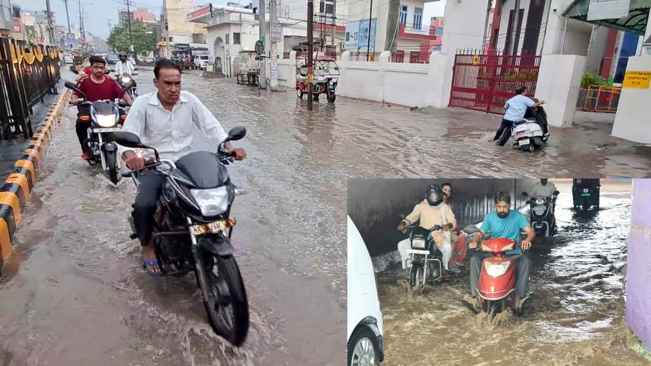 Rain: हरियाणा में भारी बारिश के कारण तापमान में गिरावट