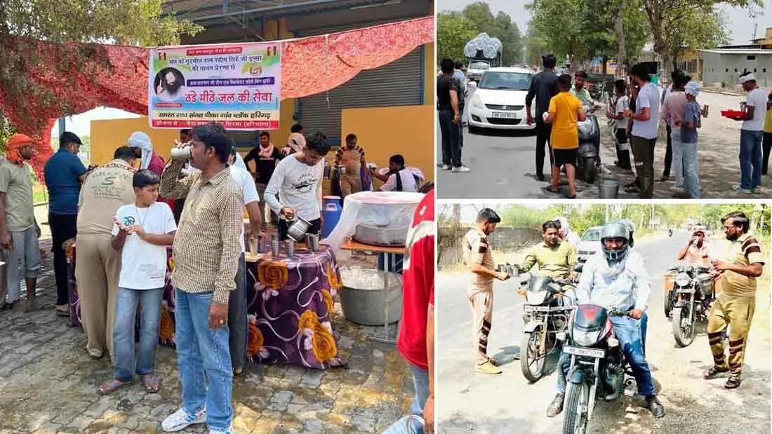 डेरा प्रेमियों ने कैथल जिले में लगाई विभिन्न ब्लाको में ठन्डे मीठे पानी की प्याऊ