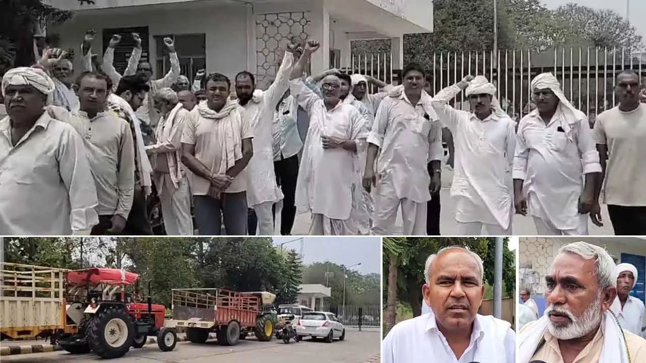 पाडला के ग्रामीणों ने जमीन अधिग्रहण को लेकर किया पॉवर ग्रिड का घेराव