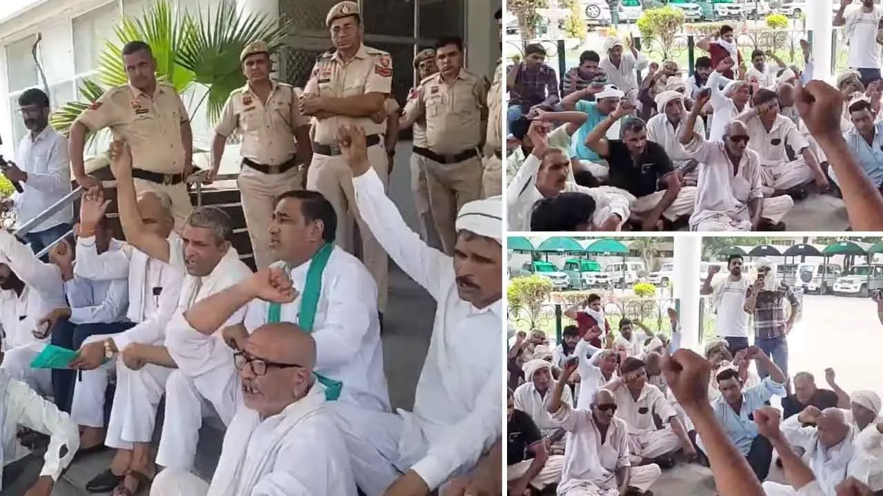 जमीन अधिग्रहण मामला: पाडला के ग्रामीणों ने दुसरे दिन सचिवालय पहुँच किया प्रदर्शन , डीसी को सोंपा ज्ञापन