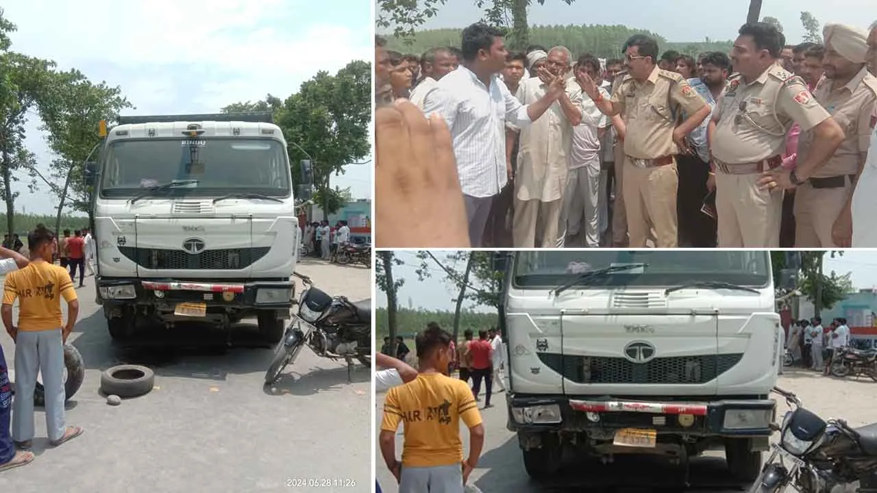 यमुनानगर: खनन सामग्री से भरे एक डंपर ने एक बाइक सवार दपंति को कुचला, दर्दनाक मौत