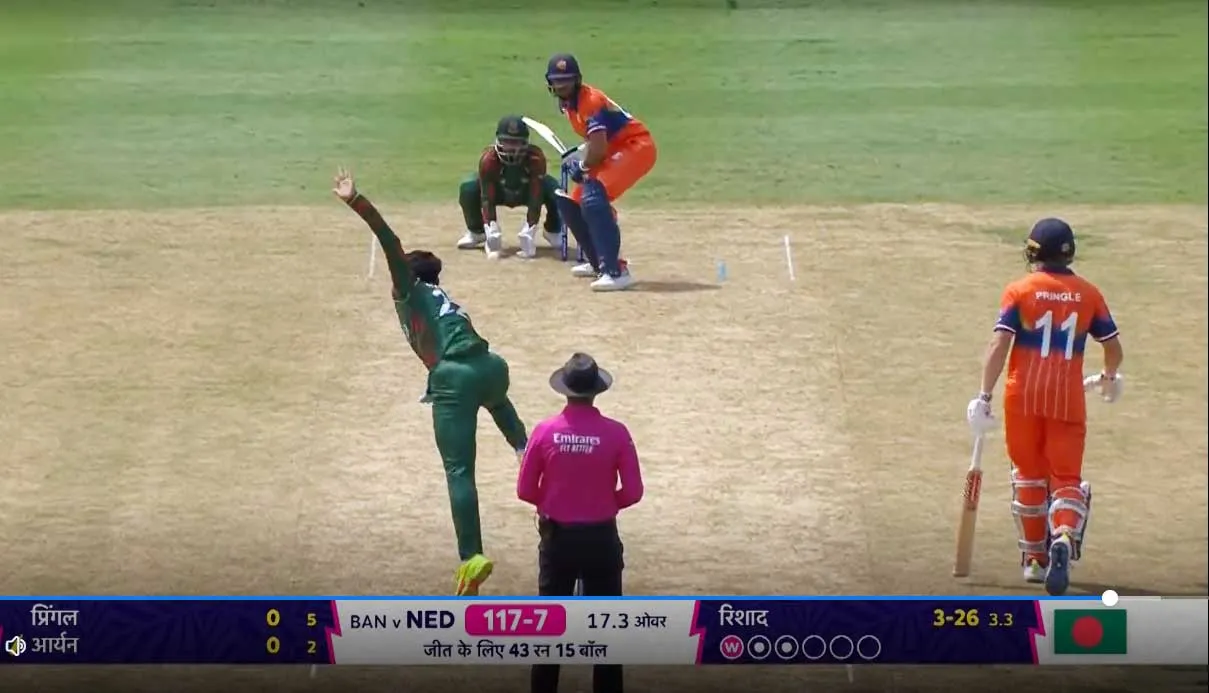 T20 World Cup 2024 : बांग्लादेश ने नीदरलैंड को 25 रन से हराया