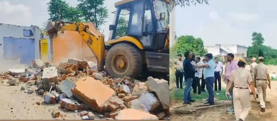 जिला प्रशासन ने जगतपुरा में एयरपोर्ट अथॉरिटी की जमीन पर बनी बिल्डिंगें की धवस्त!