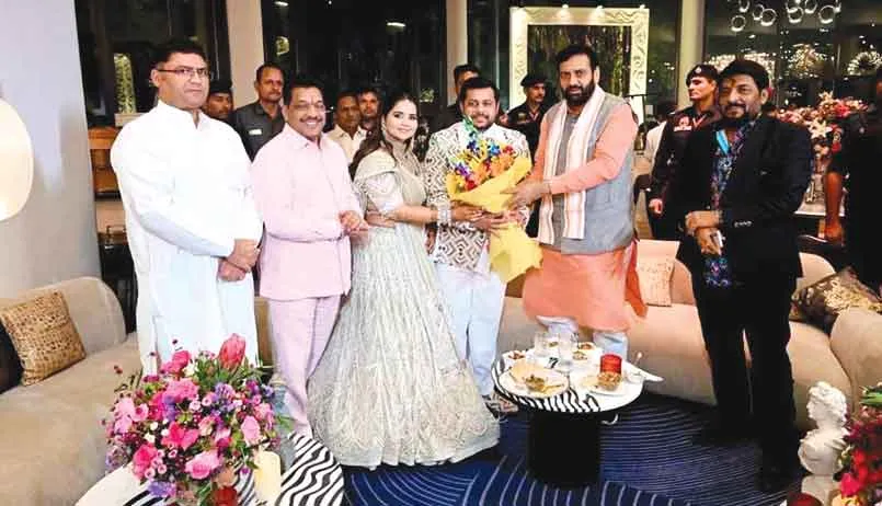 सरसा विधायक गोपाल कांडा के भतीजे की रिंग सेरेमनी में आशीर्वाद देने पहुंचे सीएम नायब सैनी!