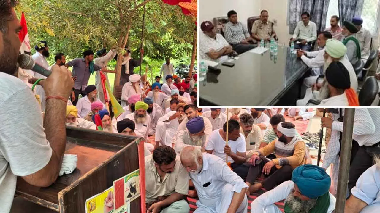 प्रदर्शन: उपतहसील पर ताला लगाने पहुंचे किसान, अधिकारियों के साथ बैठक के बाद हुए शांत