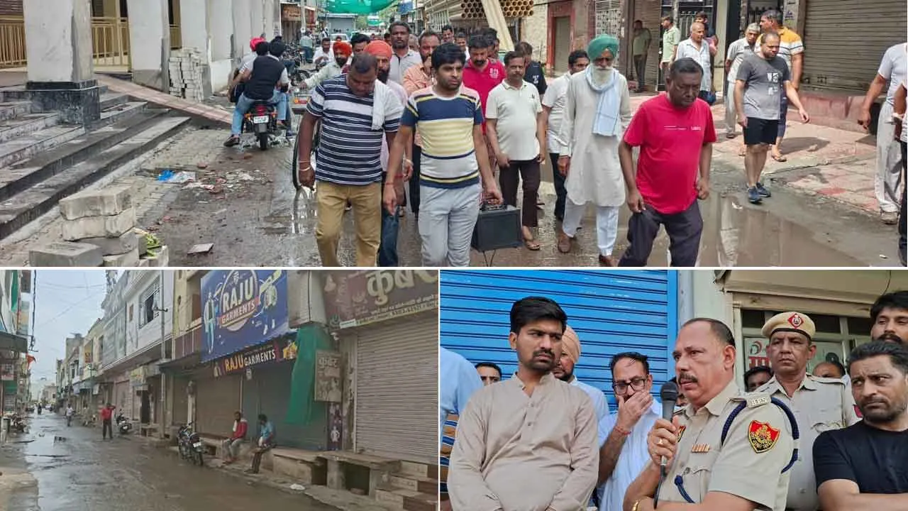 जाखल क्षेत्र में चोरों के आतंक से परेशान लोगों ने पुलिस की नाकामी के खिलाफ प्रदर्शन करते हुए किया जाखल मंडी को बंद