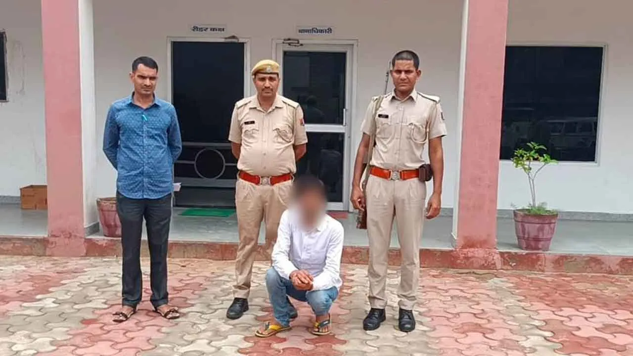 राजगढ थाना पुलिस ने एक साल से फरार एक हजार रूपये के ईनामी घोषित स्थायी वारन्टी को ताउडु हरियाणा से किया गिरफ्तार