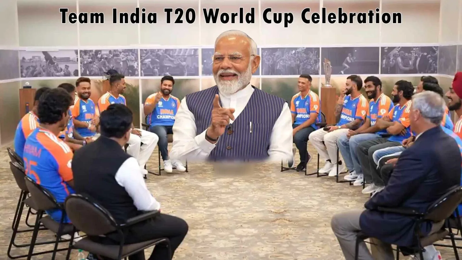 Team India with Narendra Modi : टीम इंडिया ने प्रधानमंत्री मोदी से मिलकर किया सेलिब्रेशन