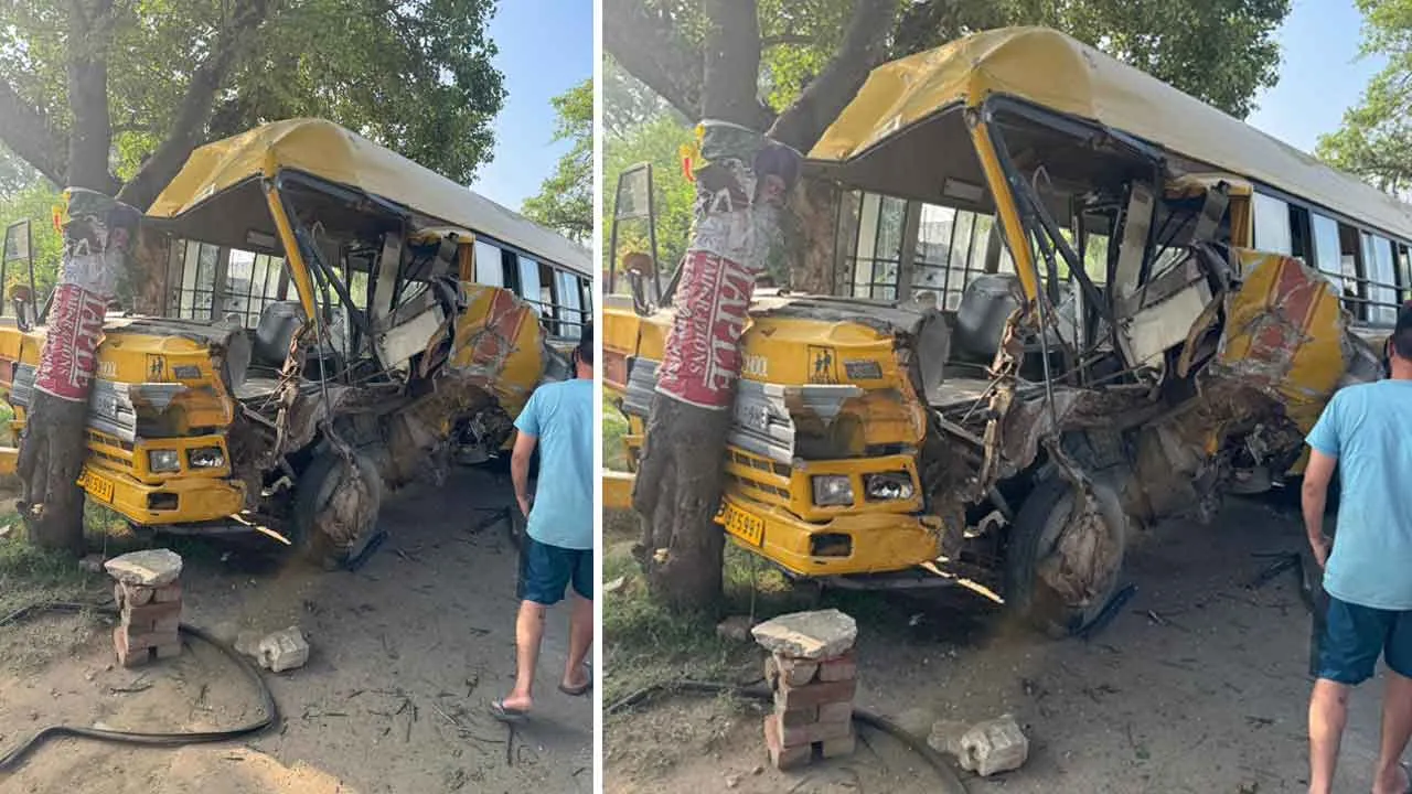 Road Accident: पेड़ से टकराई स्कूली बस, एक छात्र की मौत, पांच गंभीर