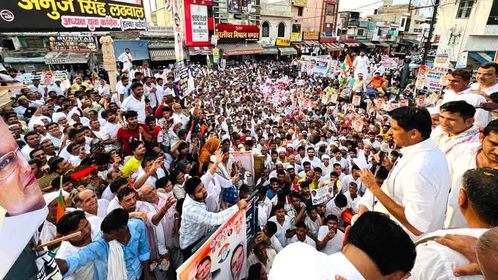 Congress: हरियाणा मांगे हिसाब अभियान के तहत गोहाना में दीपेंद्र हुड्डा ने निकाली पदयात्रा