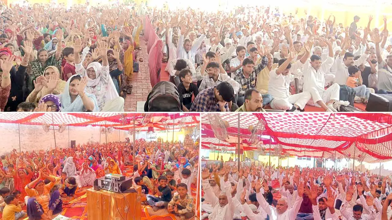 पावन महापरोपकार दिवस गुरुगद्दी नशीनी माह की खुशी में ब्लॉक स्तरीय नामचर्च का आयोजन
