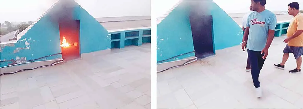 घर में लगी भीषण आग की लपटों के दौरान पहुंचे डेरा सच्चा सौदा के सेवादार!