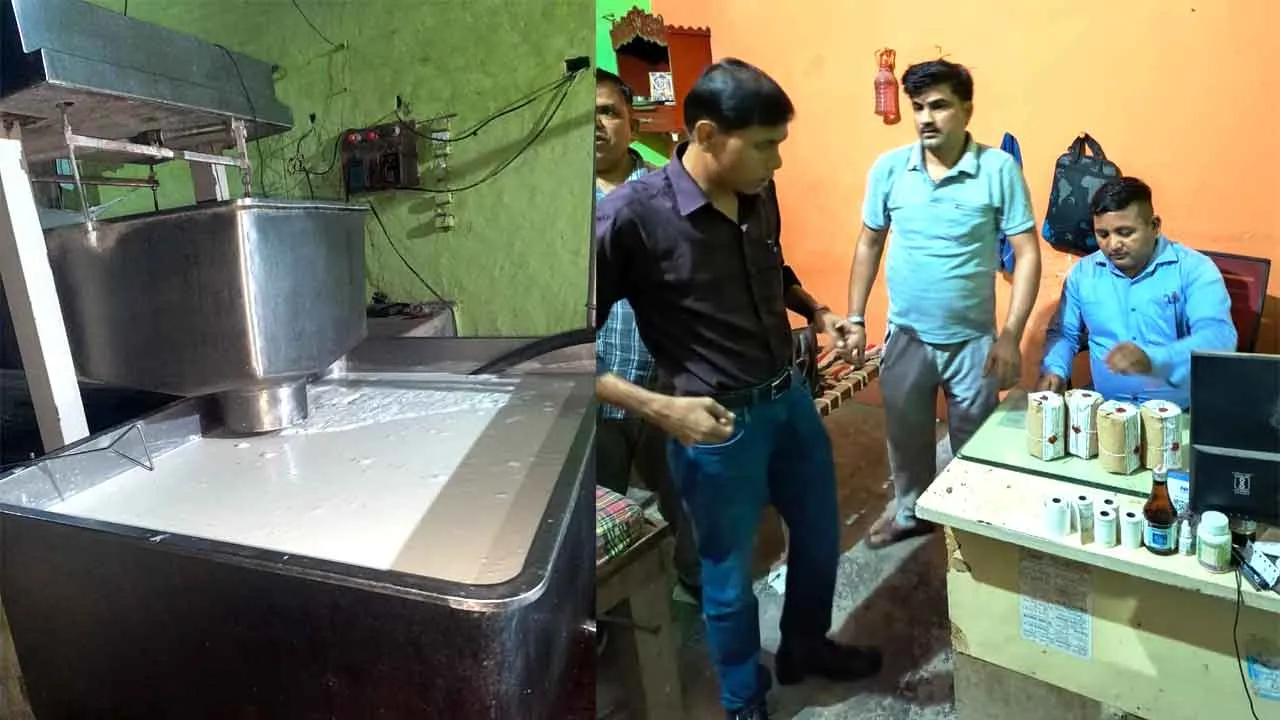 सिंथेटिक दूध फैक्ट्री पर खाद्य सुरक्षा विभाग का छापा