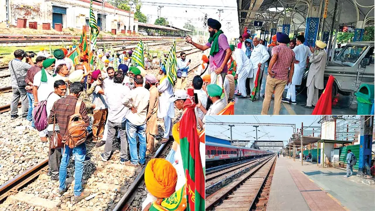 Farmers Protest: पंजाब में 2 घंटे रहा रेल का चक्का जाम, किसानों ने दिया रेलवे ट्रैक पर धरना