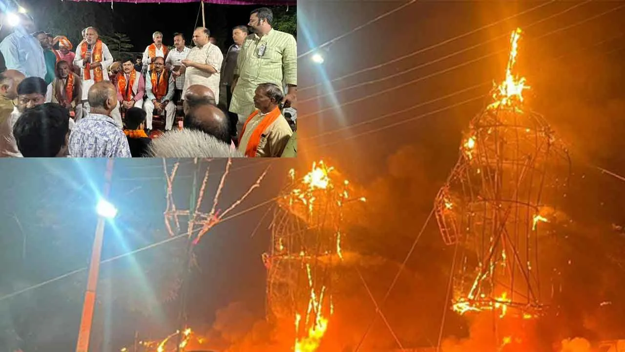 Vijayadashami: कैराना में धू-धू कर जला अहंकार का प्रतीक रावण