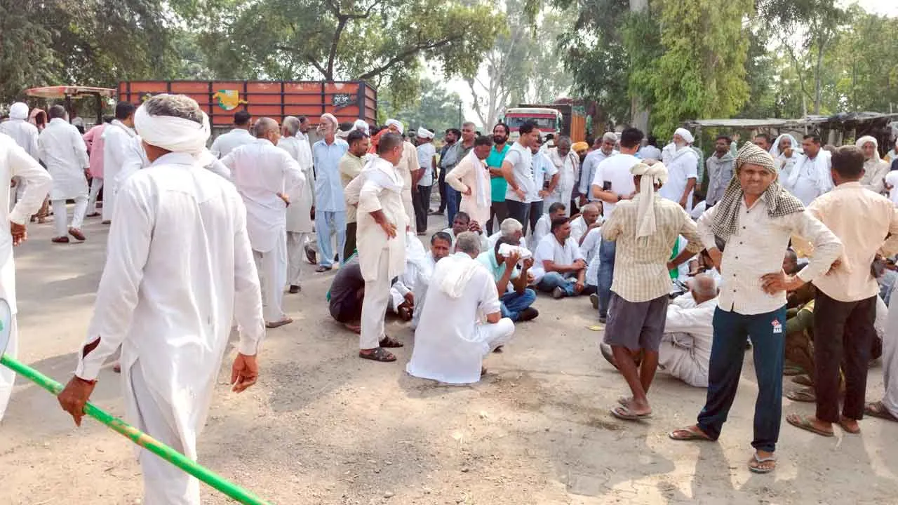 कैथल में धान की सरकारी खरीद नही होने से खफा किसानो ने लगाया जाम
