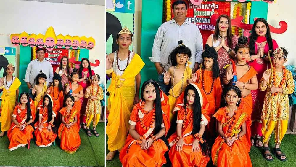 हेरिटेज स्कूल में रामलीला का मंचन व दशहरा उत्सव मनाया
