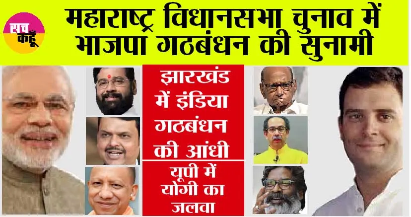 Election Results 2024 Live: महाराष्ट्र विधानसभा चुनाव में भाजपा गठबंधन की सुनामी, झारखंड में इंडिया गठबंधन की आंधी, यूपी में योगी का जलवा