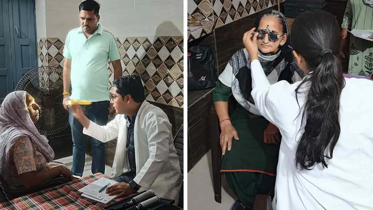 आंखों के फ्री मासिक कैंप में 205 लोगों की फ्री जांच