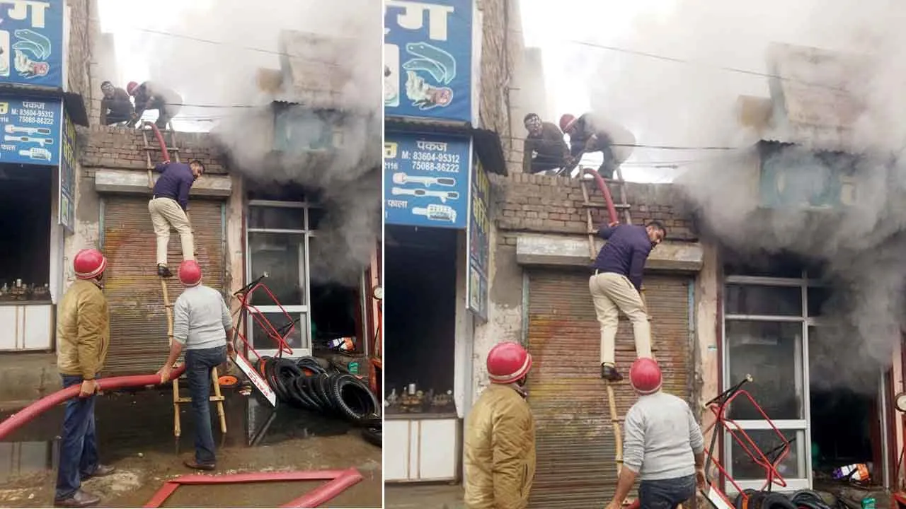 Fire: अबोहर के गऊशाल रोड पर टायरों की दुकान में लगी आग, भारी नुक्सान