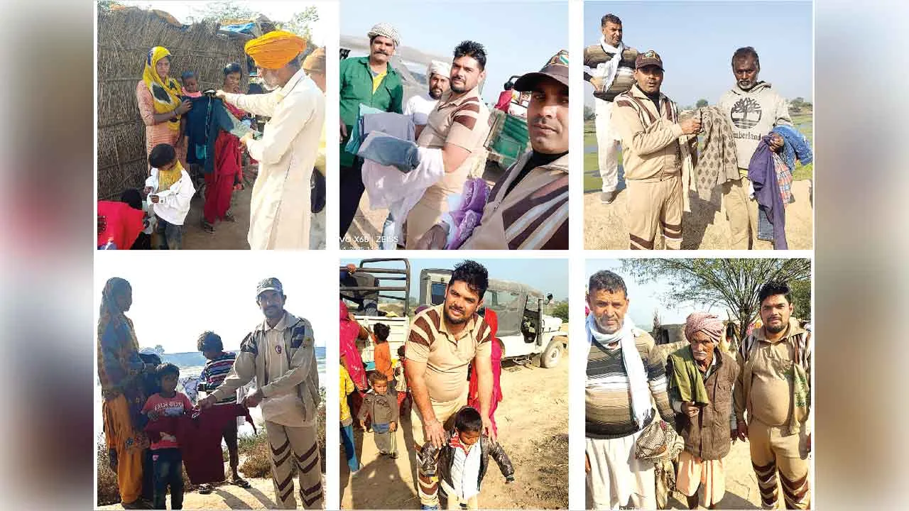 राजस्थान की साध संगत ने जरूरतमंदों को बांटे कपड़े व कंबल