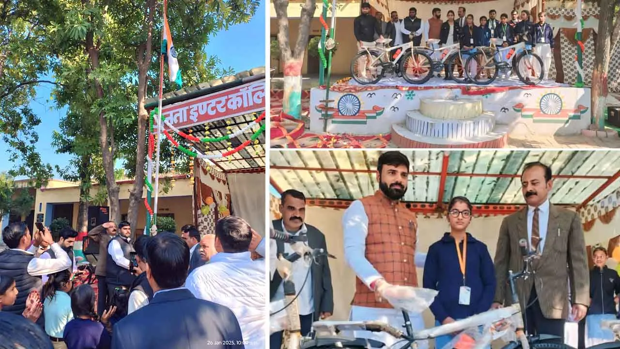 सठला के जनता इण्टर कॉलेज में धूमधाम से मनाया गया 76वां गणतन्त्र दिवस