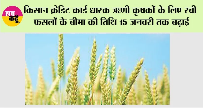 Farmers News: किसान क्रेडिट कार्ड धारक ऋणी कृषकों के लिए रबी फसलों के बीमा की तिथि 15 जनवरी तक बढ़ाई