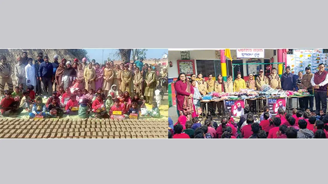 Welfare Works: मलोट के जोन नंबर 3 की साध-संगत ने स्कूली विद्यार्थियों को वितरित किए गर्म कपड़े व ब्लॉक मूनक की साध-संगत ने ईंट भट्टे पर मजदूरों को गर्म कपड़े, जूते, मोजे बांटे