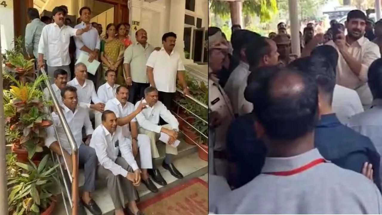 BRS MLC’s Protest: बीआरएस एमएलसी का अनोखा प्रदर्शन! ‘10 ग्राम सोना’ वादे पर कांग्रेस के खिलाफ लगाए नारे