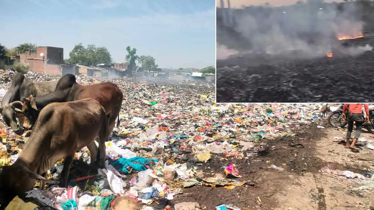 खत्ता घर के कूड़ा में आए दिन आग के धुंए से लोग हो रहे परेशान