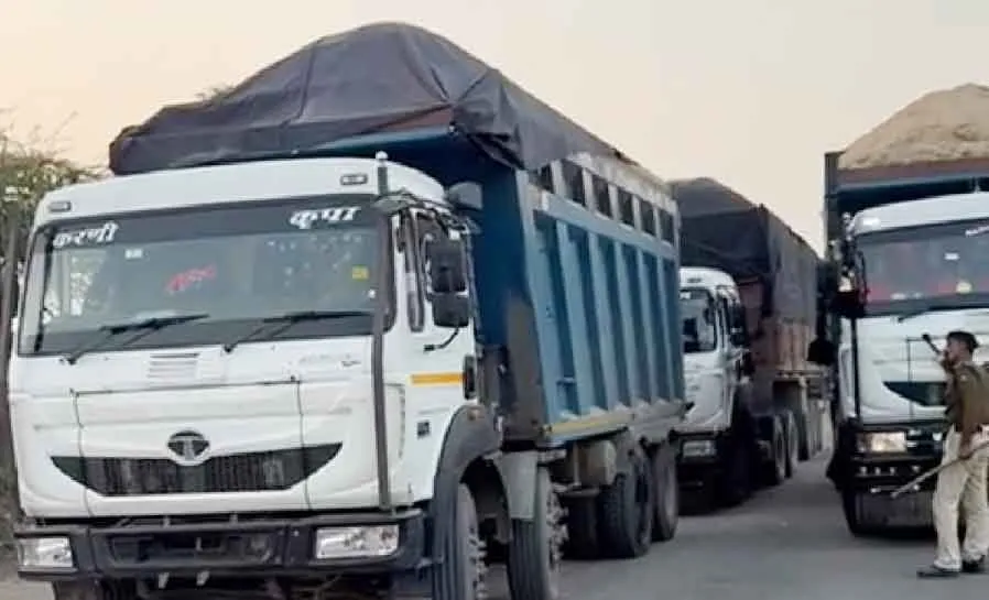 खान विभाग की औचक कार्रवाई में 2 डंपर 1 ट्रेलर सहित तीन वाहन जब्त