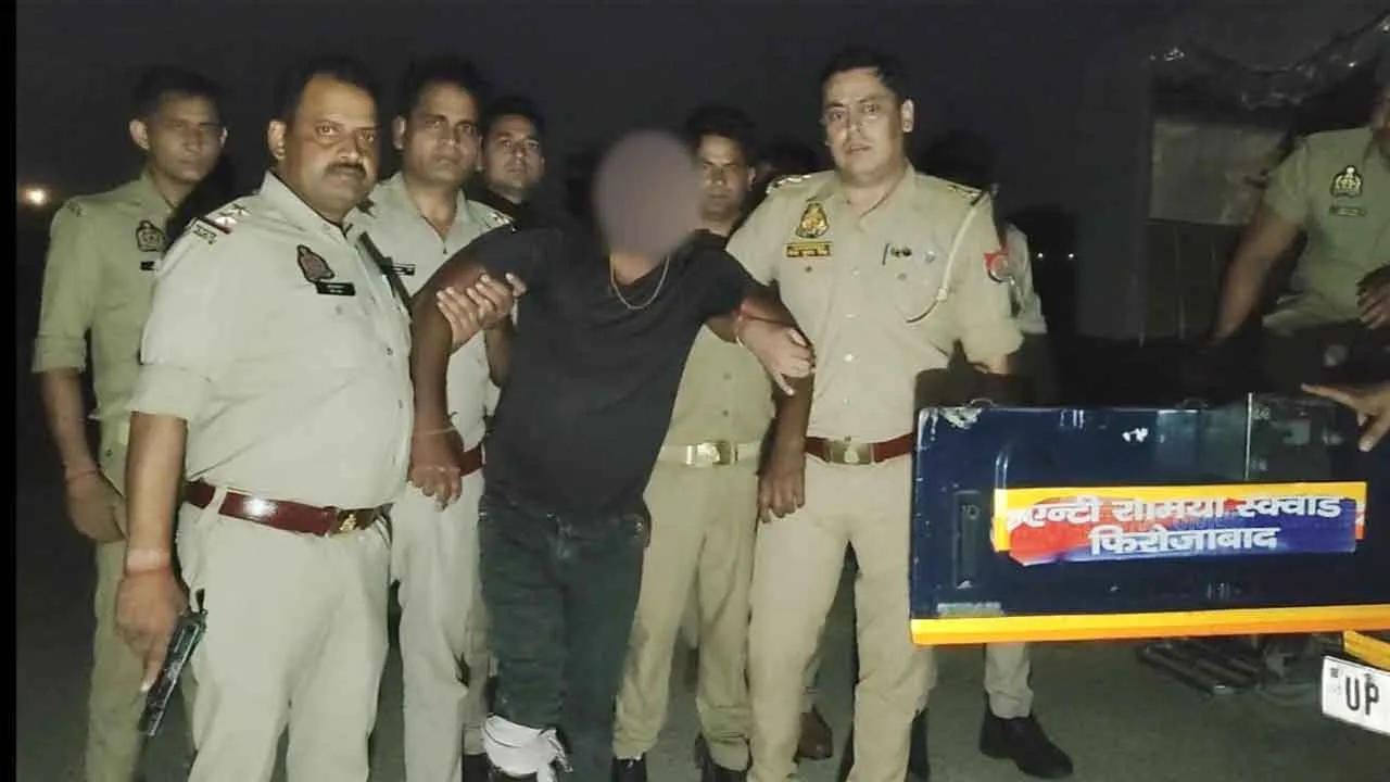 थाना सिरसागंज पुलिस ने गैंगस्टर लुटेरा राहुल उर्फ तालिम को मुठभेड़ में किया गिरफ्तार