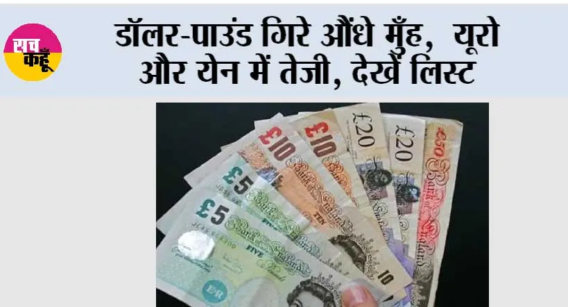 Dollar: डॉलर-पाउंड गिरे औंधे मुँह, यूरो और येन में तेजी, देखें लिस्ट